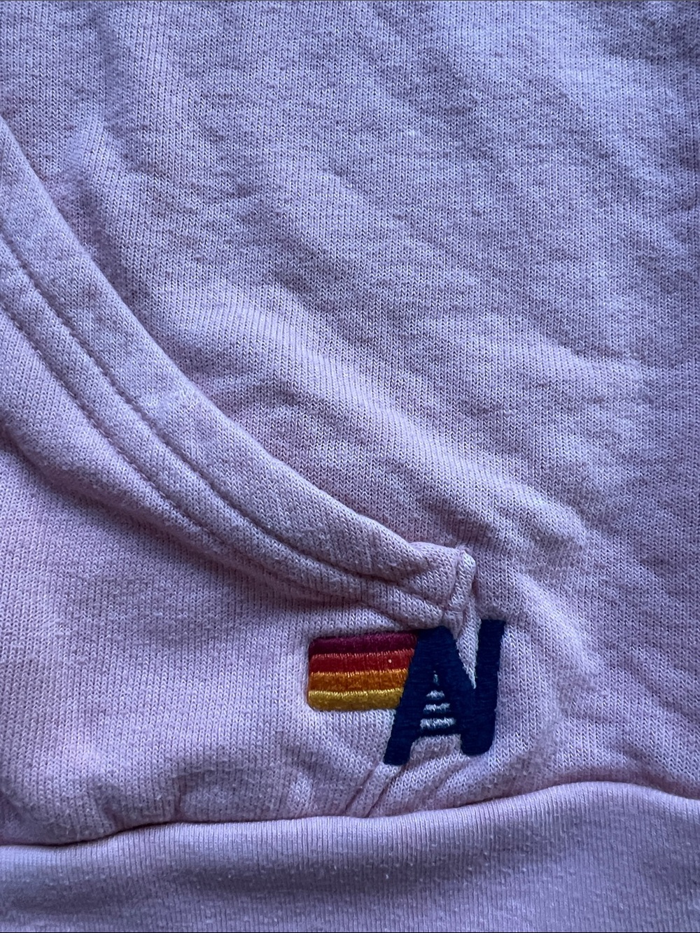 Aviator Nation Pink Zip Hoodie with Yellow, Red & Blue Stripes - Picture 3 of 5